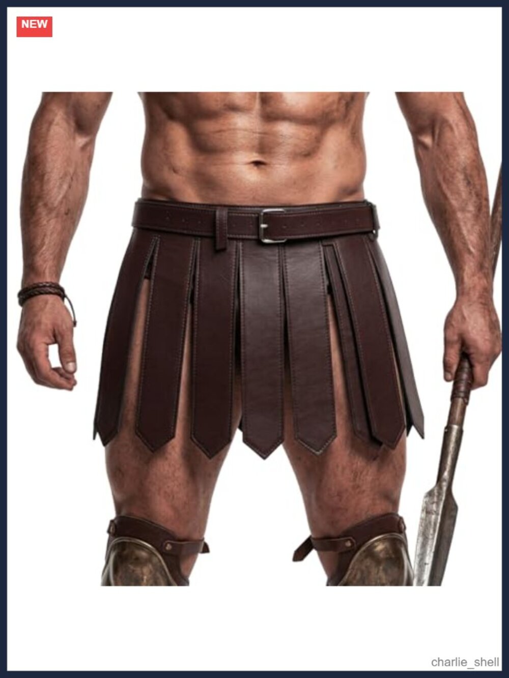 Faux Leather Medieval Armor Skirt Tassel Belt Cosplay LARP Costume